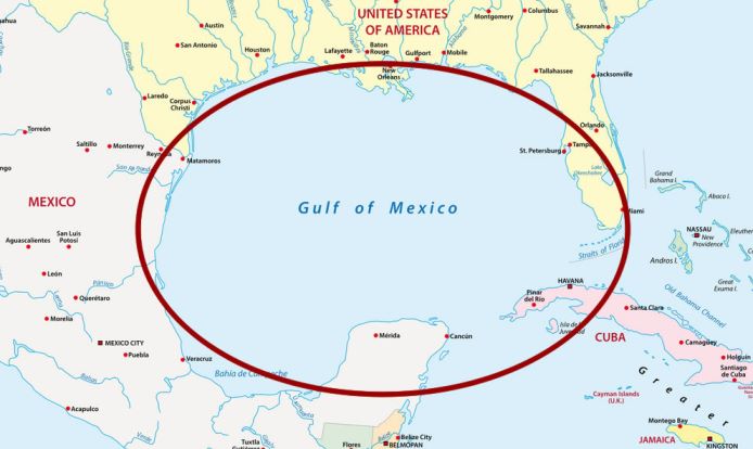 Mapa del golfo de México