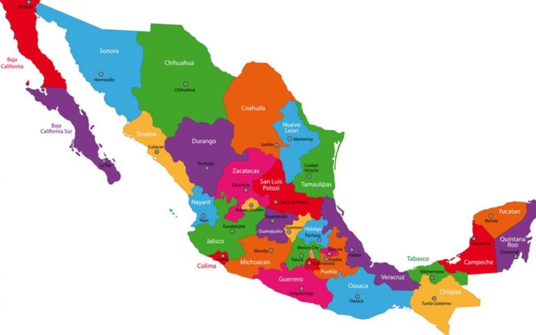 Mapa de México con nombres y división política - México mi país