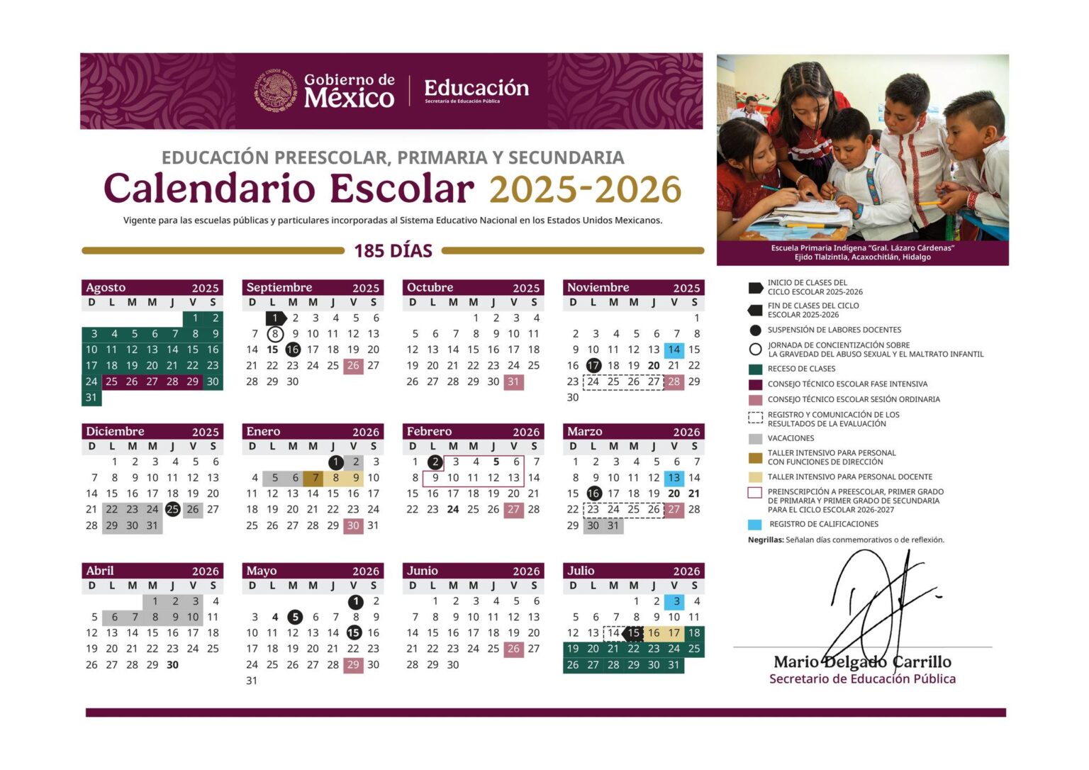 Calendario escolar 2025 cerca de ciudad de méxico cdmx 2